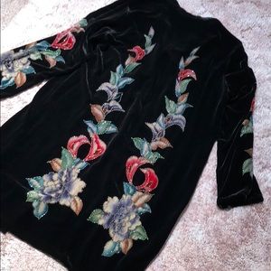 Painted velvet coat